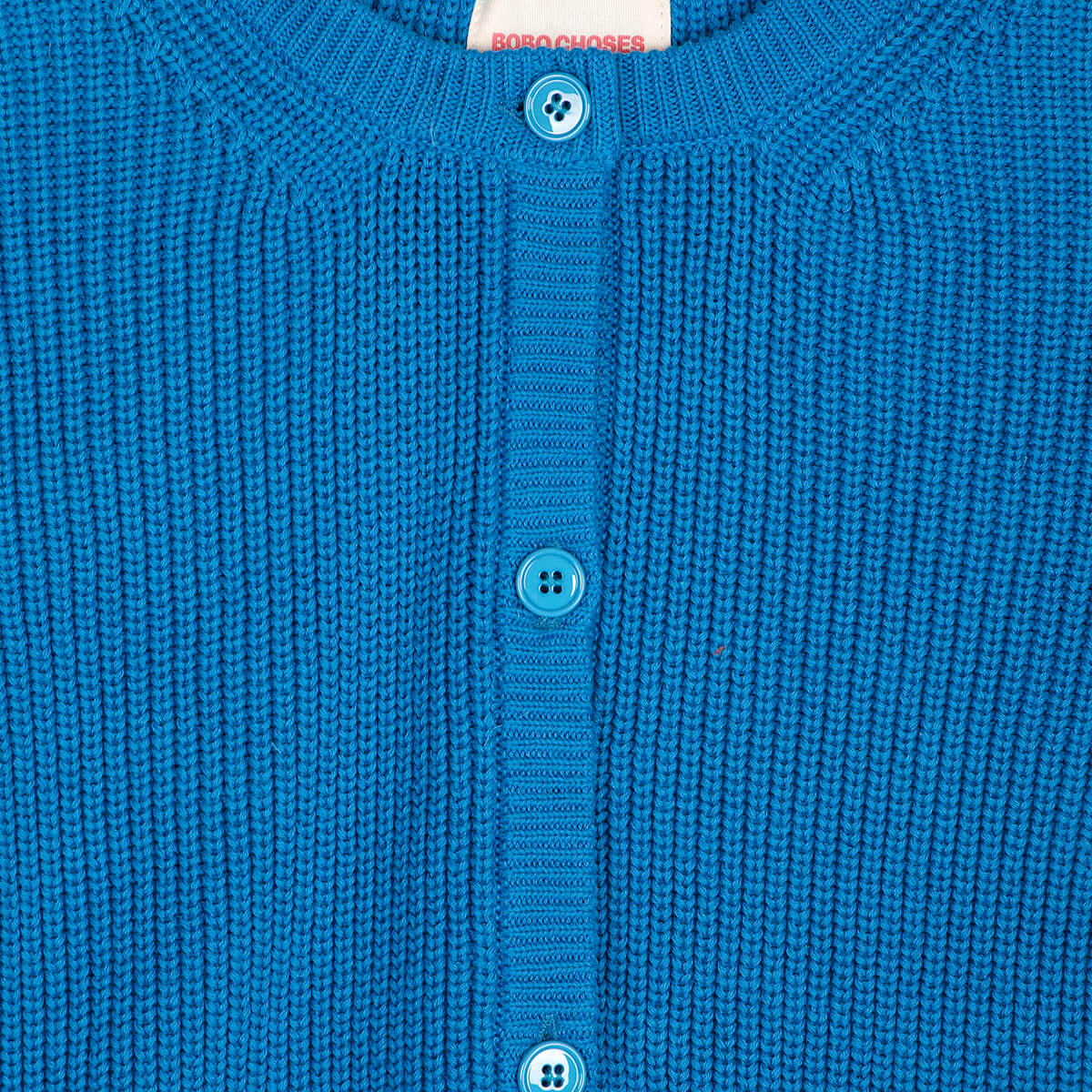 Pearl Knitted Cotton Cardigan in Blue by Bobo Choses Womenswear