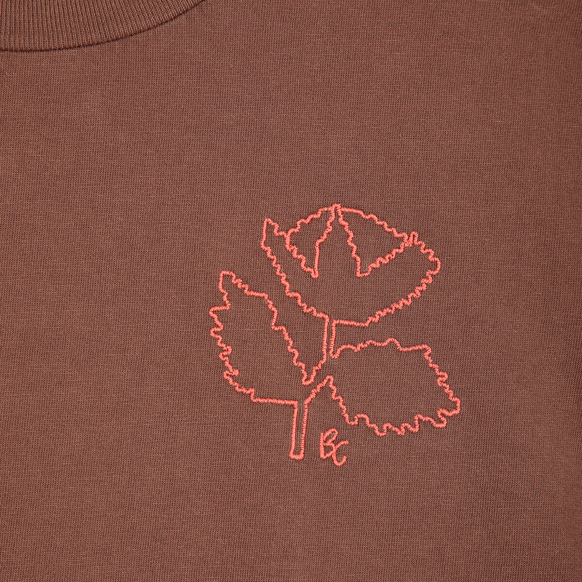 Red Vibrant Flower T Shirt in Dark Brown by Bobo Choses Womenswear
