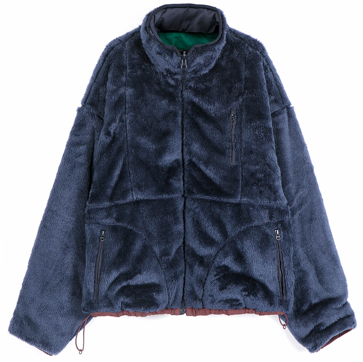 Reversible Nylon Sherpa Jacket in Dark Brown by Bobo Choses Womenswear