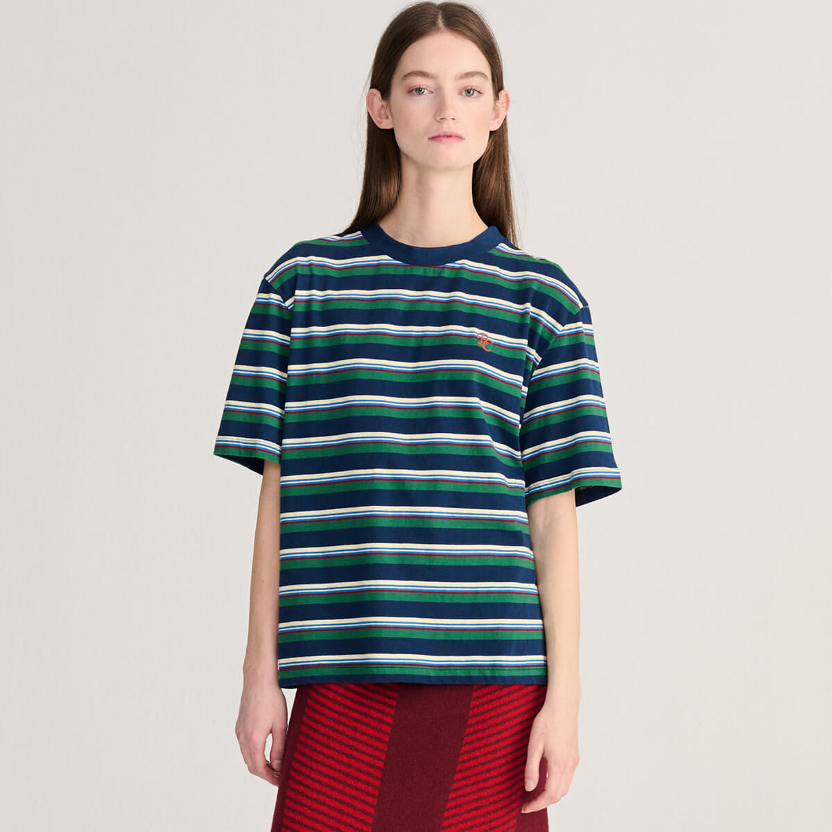 Striped Relaxed T Shirt in Multi by Bobo Choses Womenswear
