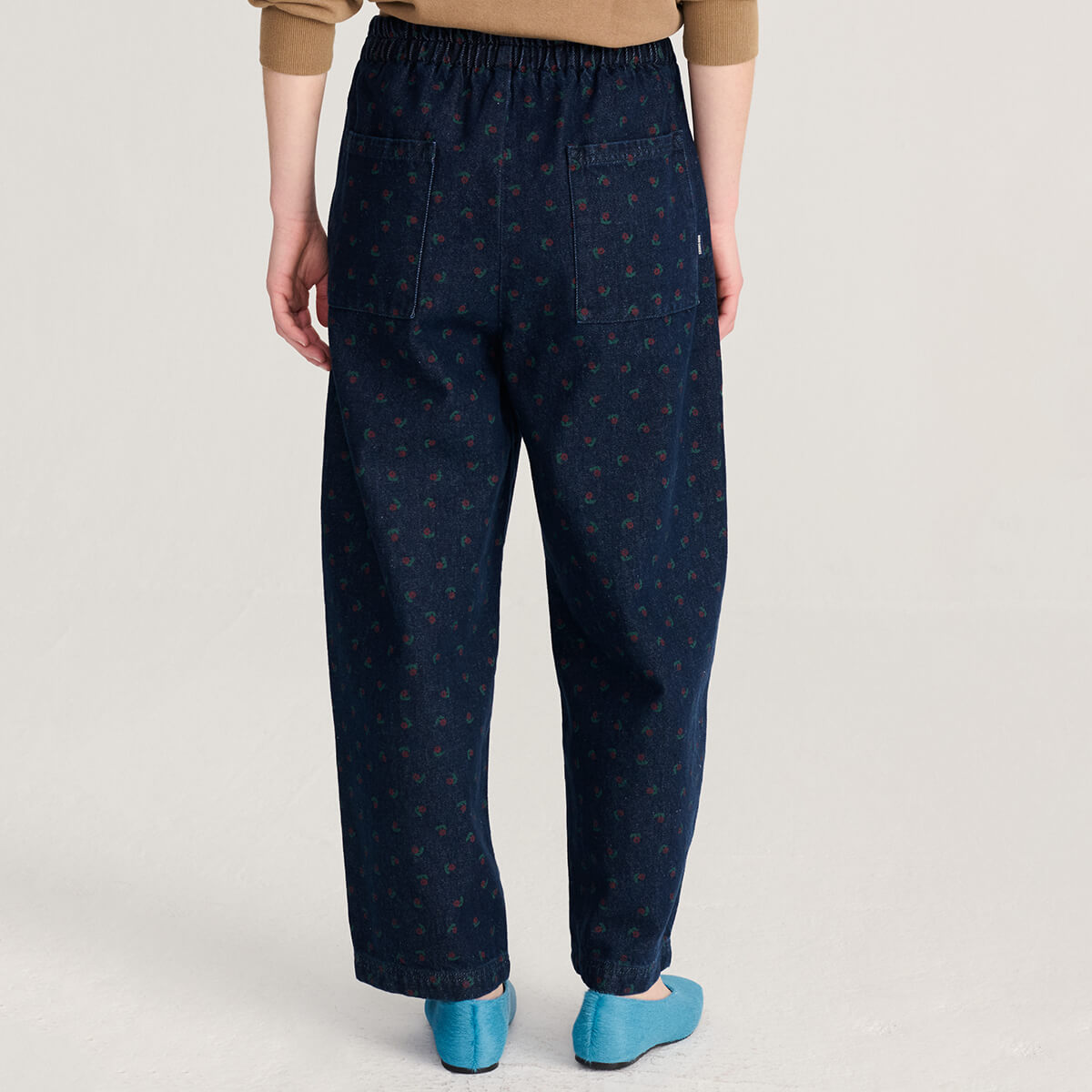 Swamp Whirl Denim Cocoon Pants in Navy by Bobo Choses Womenswear