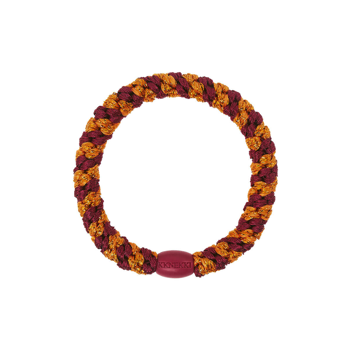 Kknekki Snag Free Hair Band in Bordeaux Orange Glitter Stripe by Bon Dep