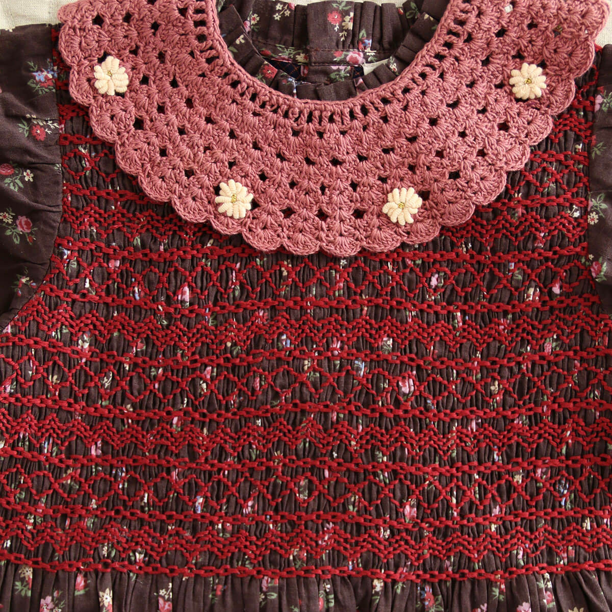 Handsmock Dress in Little Bouquet by Bonjour