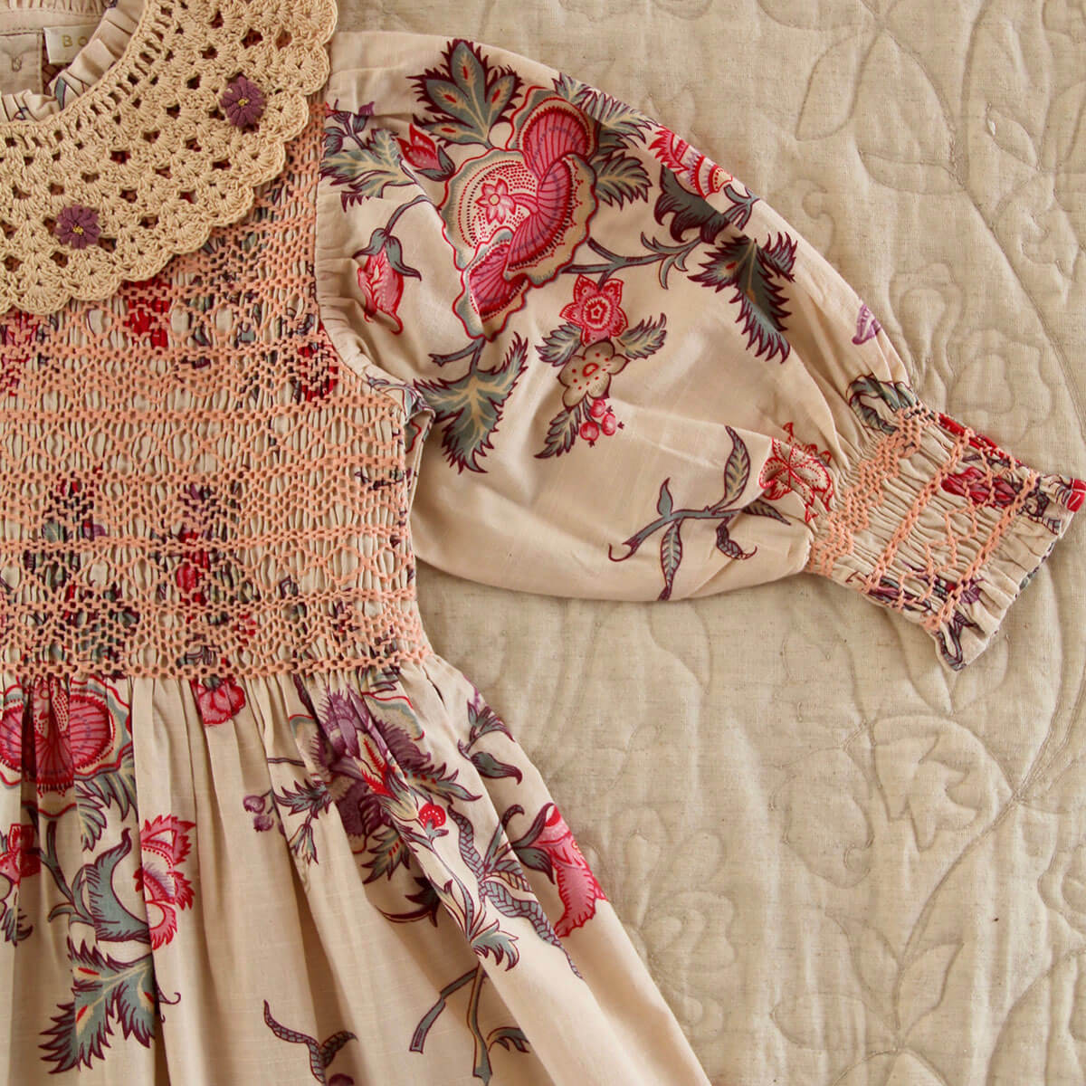 Handsmock Dress in Vence Floral by Bonjour