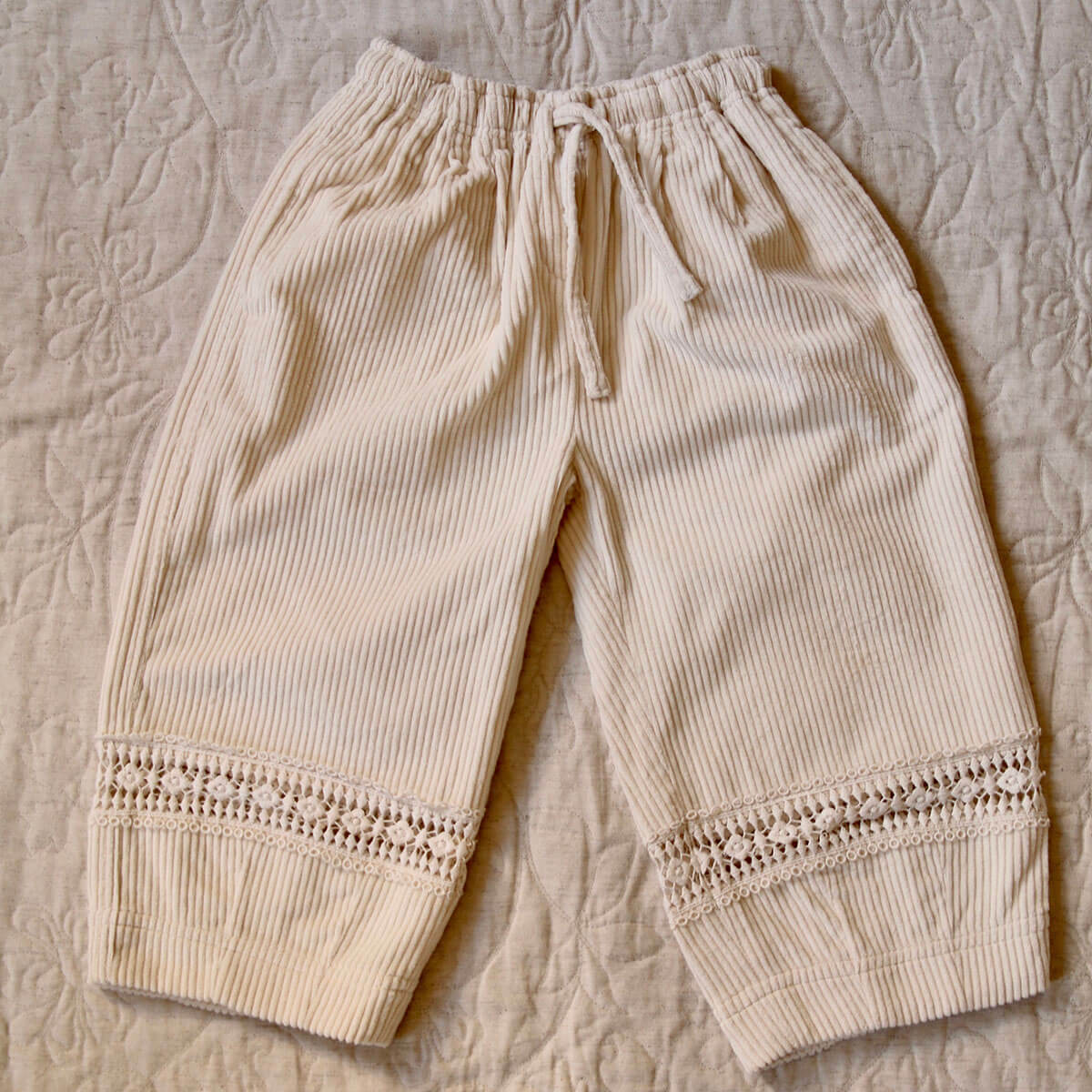 Pants in Ivory Corduroy by Bonjour