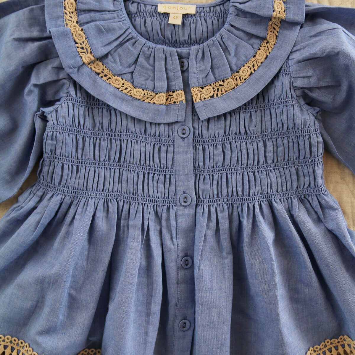 Princess Dress in Blue Chambray by Bonjour