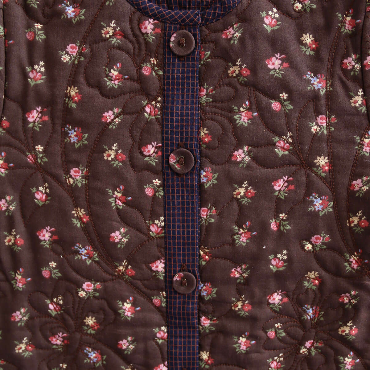 Quilted Dress Coat With Scarf in Little Bouquet by Bonjour