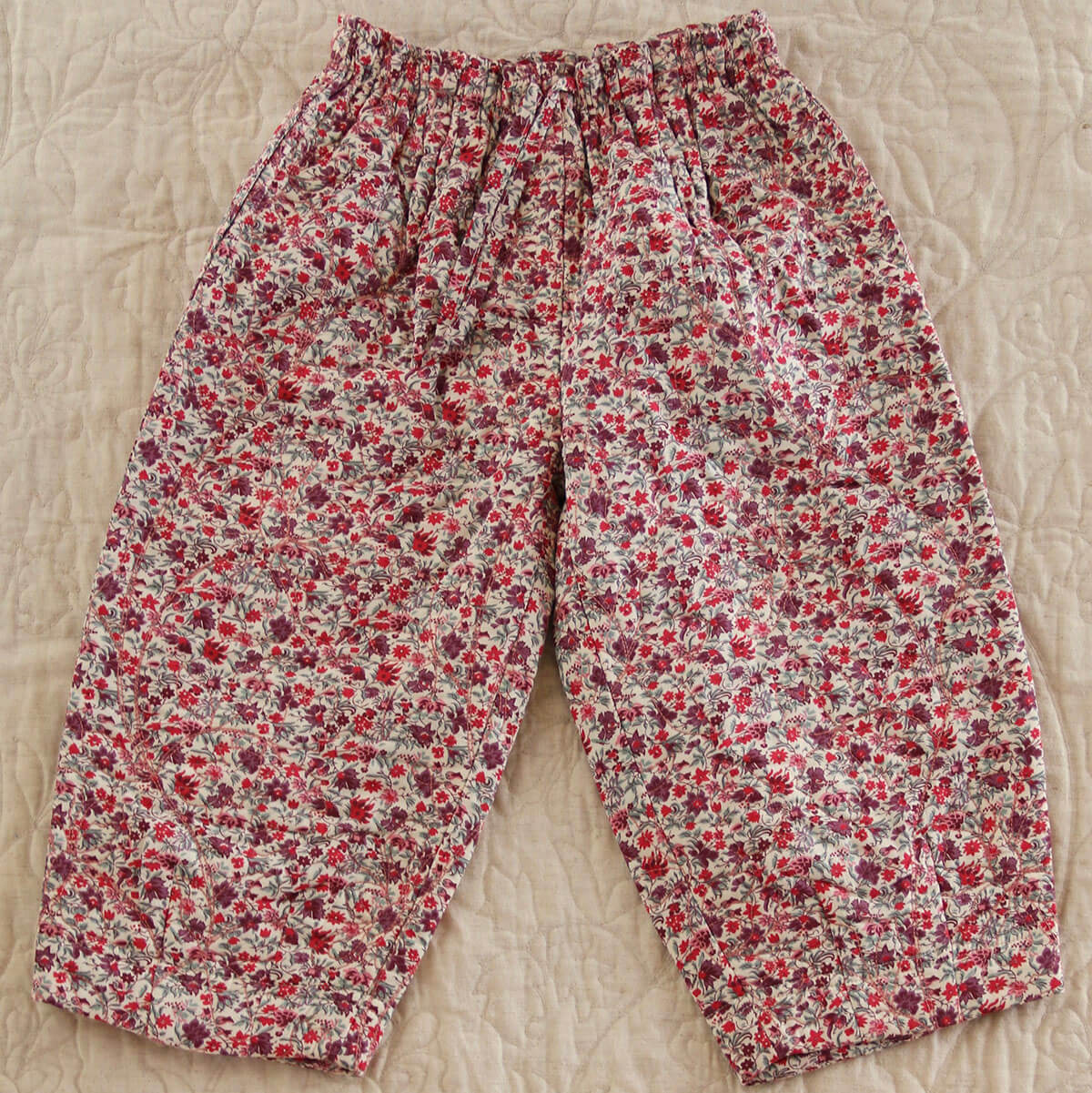 Quilted Pants in Flower Fields by Bonjour