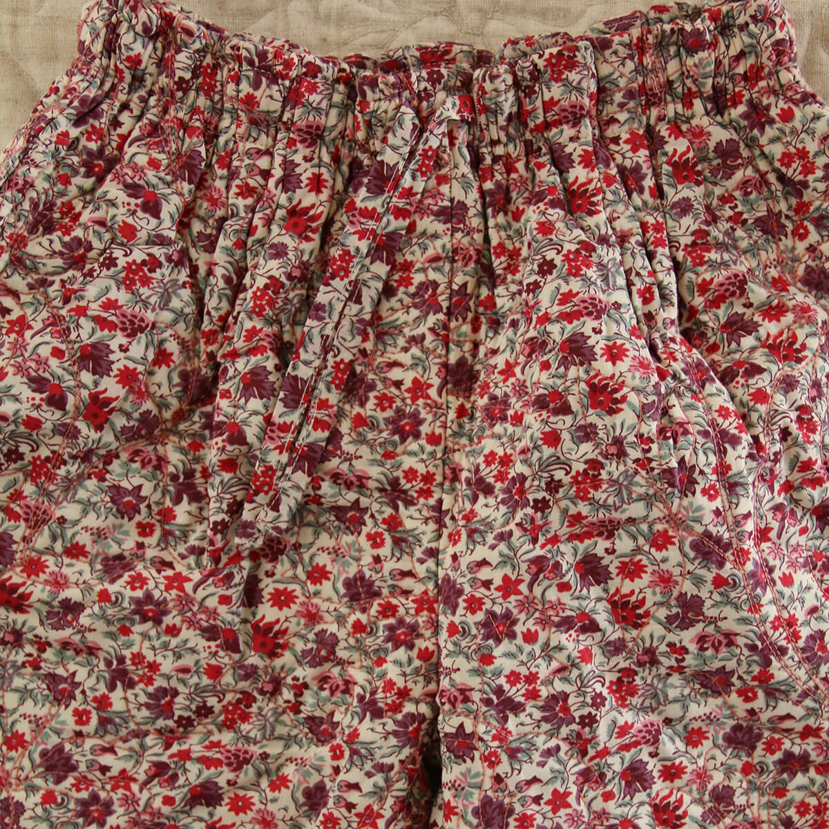 Quilted Pants in Flower Fields by Bonjour