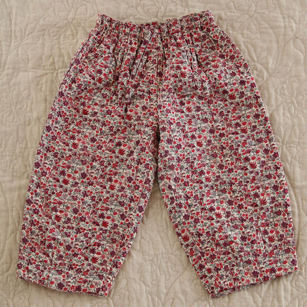 Quilted Pants in Flower Fields by Bonjour
