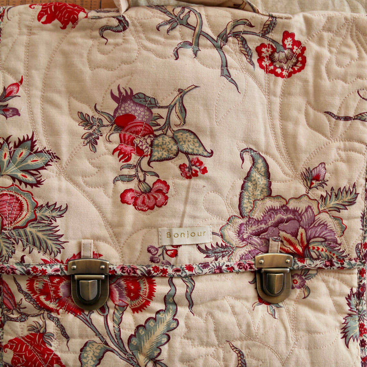 Quilted School Bag in Vence Floral by Bonjour