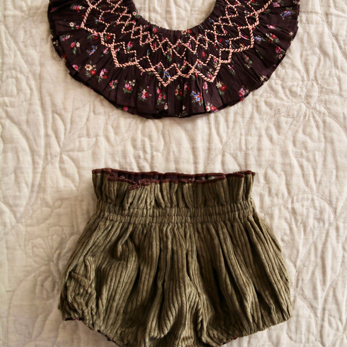 Reversible Baby Bloomers & Collar in Little Bouquet by Bonjour