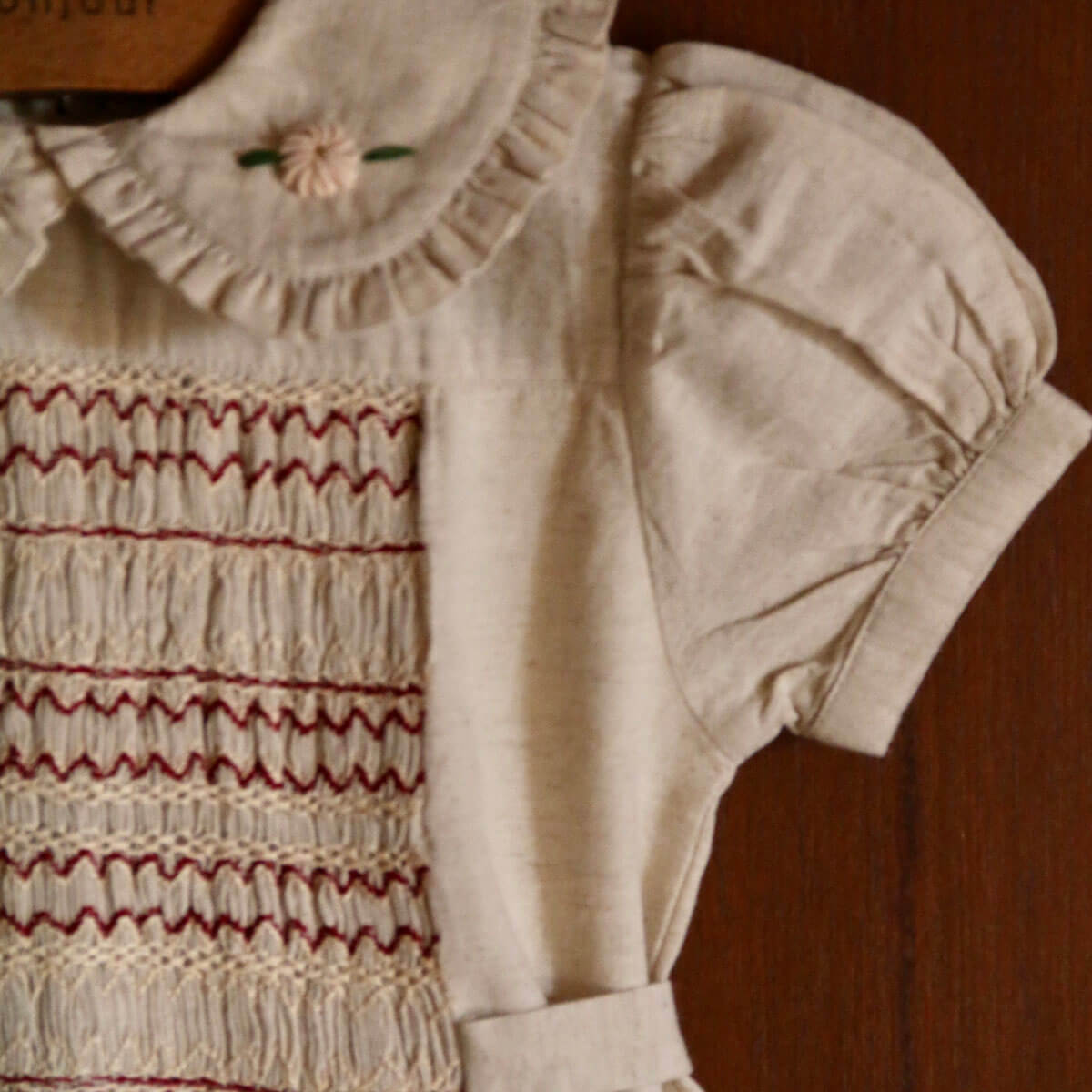 Handsmock Apron Dress in Natural by Bonjour