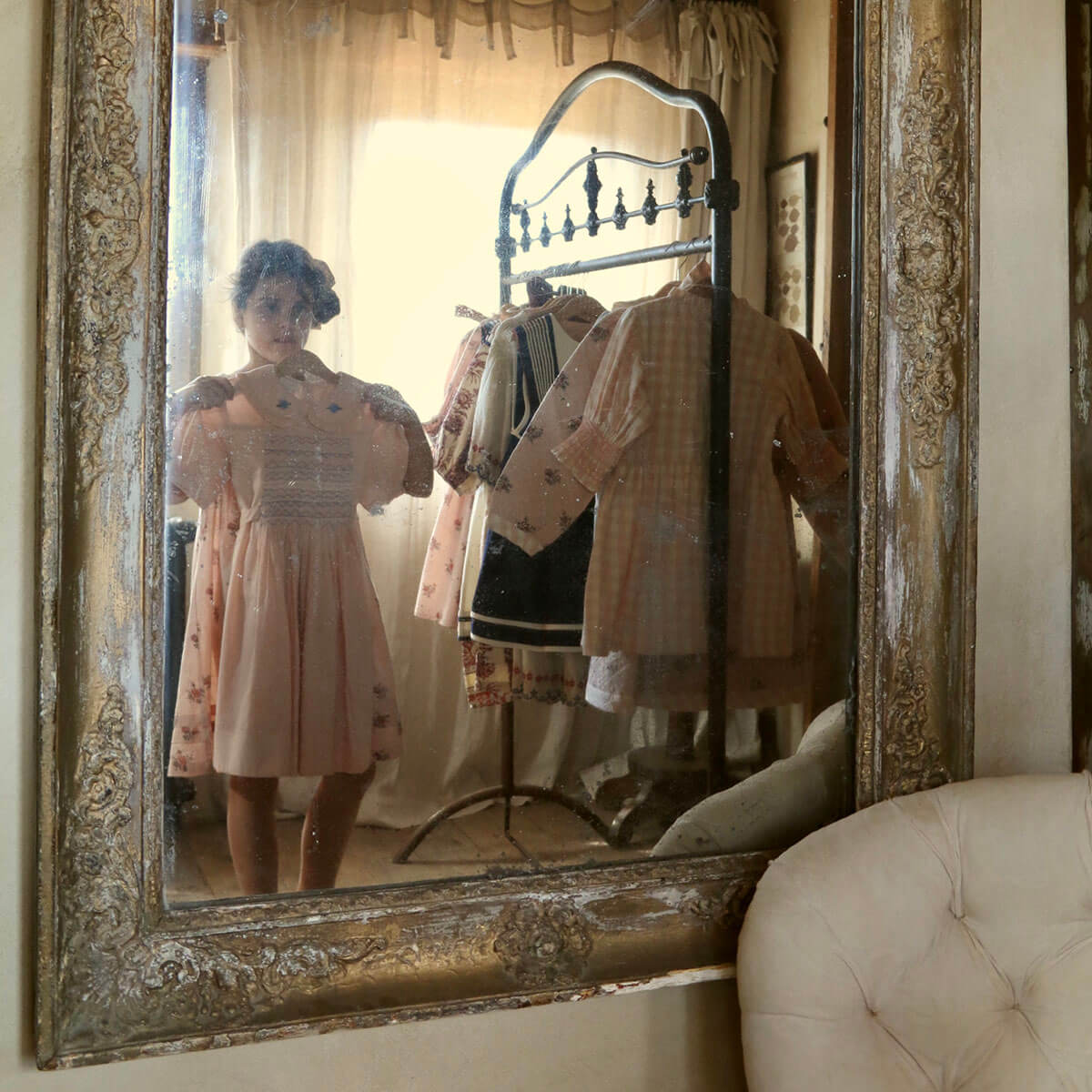 Handsmock Apron Dress in Pink Check by Bonjour
