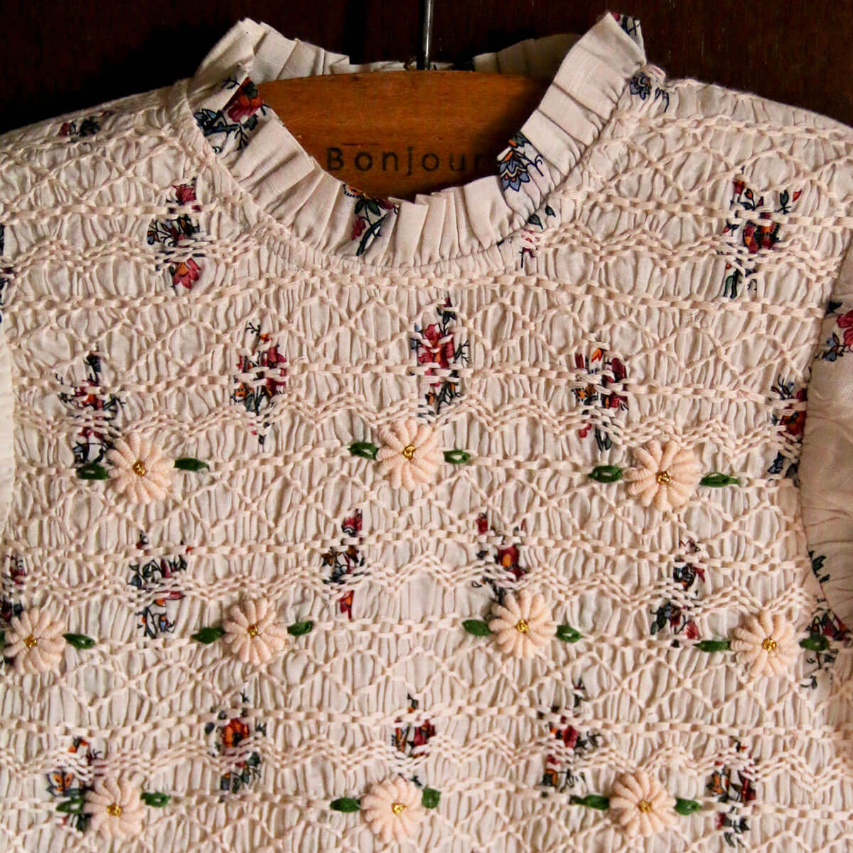 Handsmock Blouse in Garden Flowers Print by Bonjour