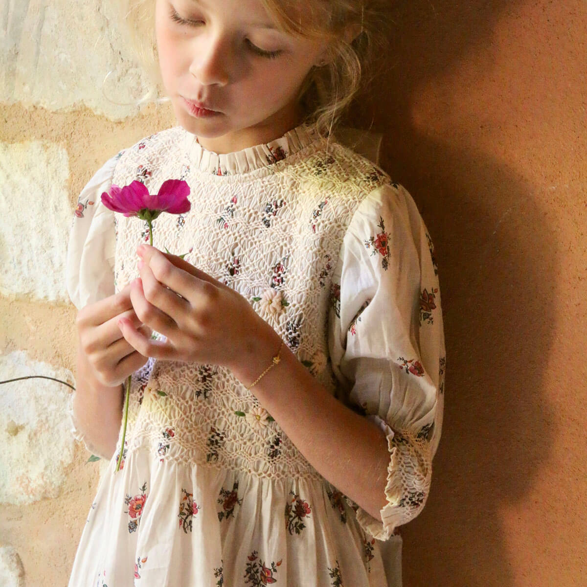 Handsmock Blouse in Garden Flowers Print by Bonjour