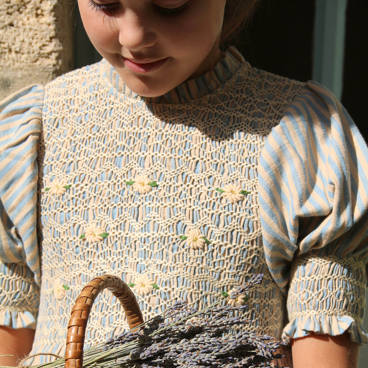 Handsmock Blouse in Transat Stripe by Bonjour