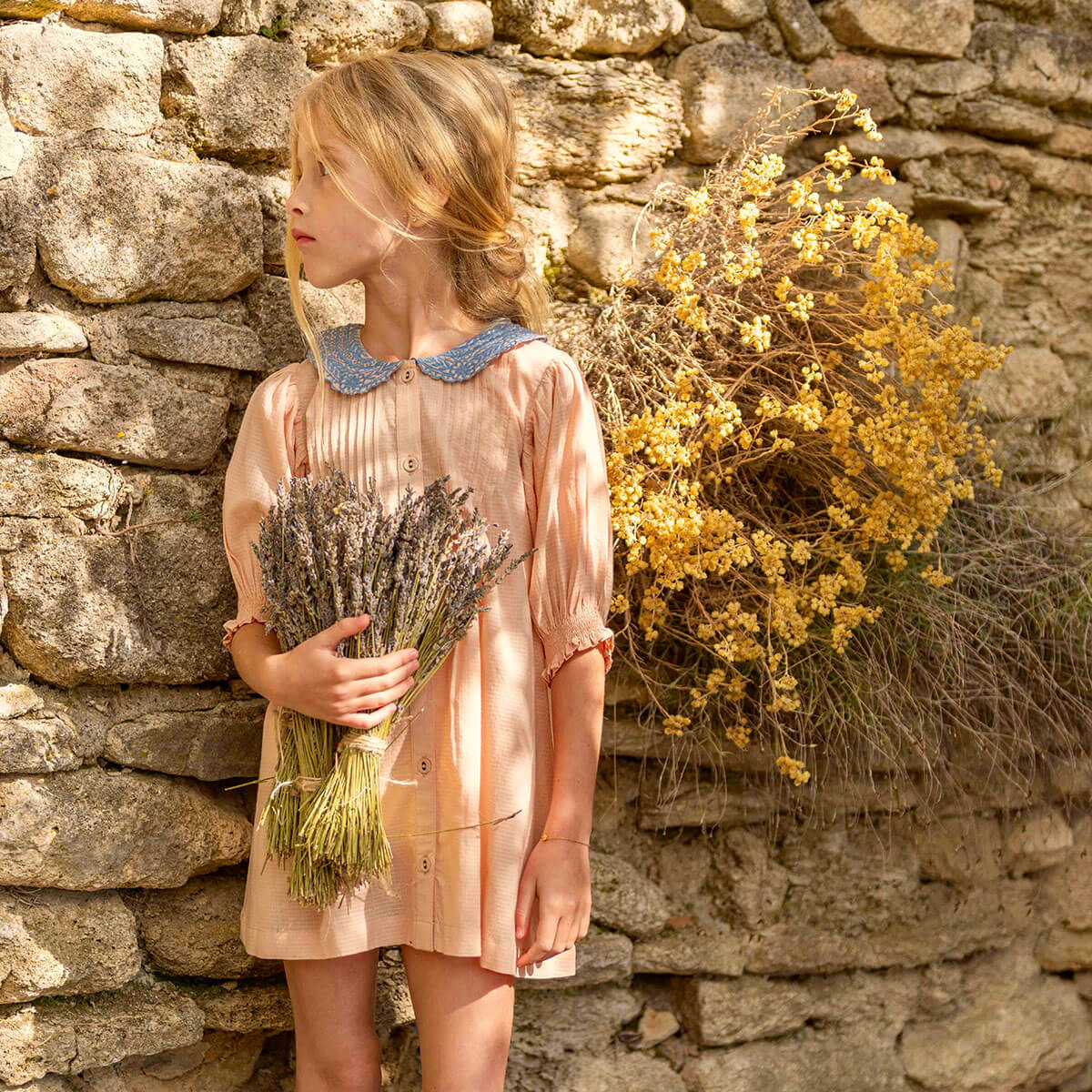 Long Blouse in Pink Check by Bonjour
