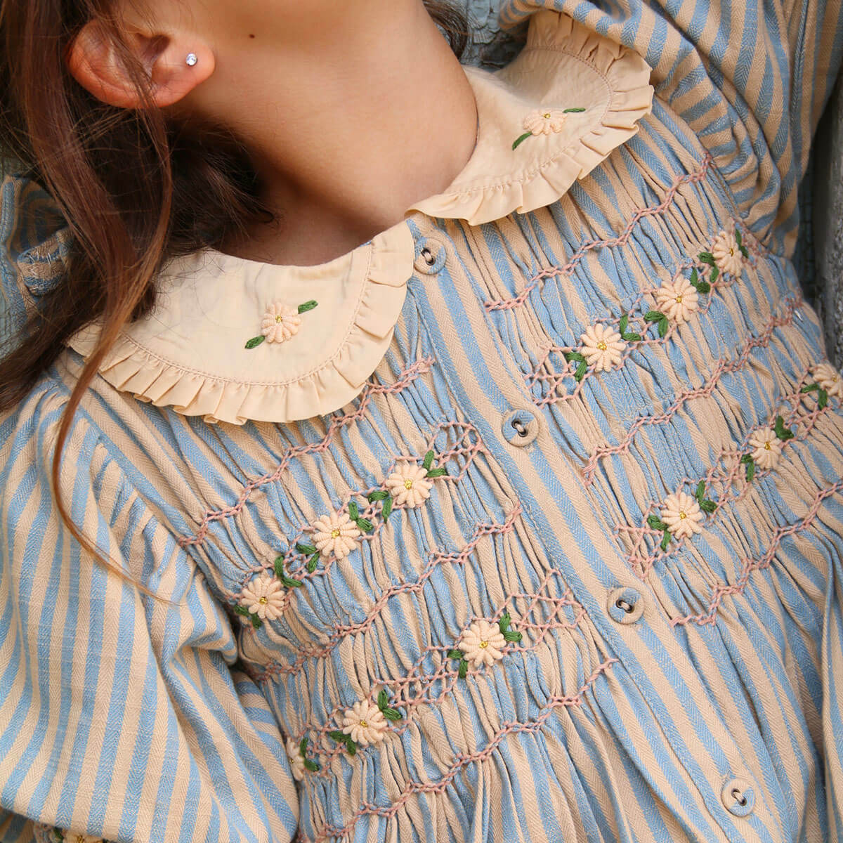 Romantic Tunique in Blue Transat Stripe by Bonjour