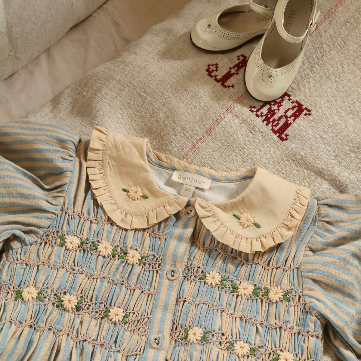 Romantic Tunique in Blue Transat Stripe by Bonjour