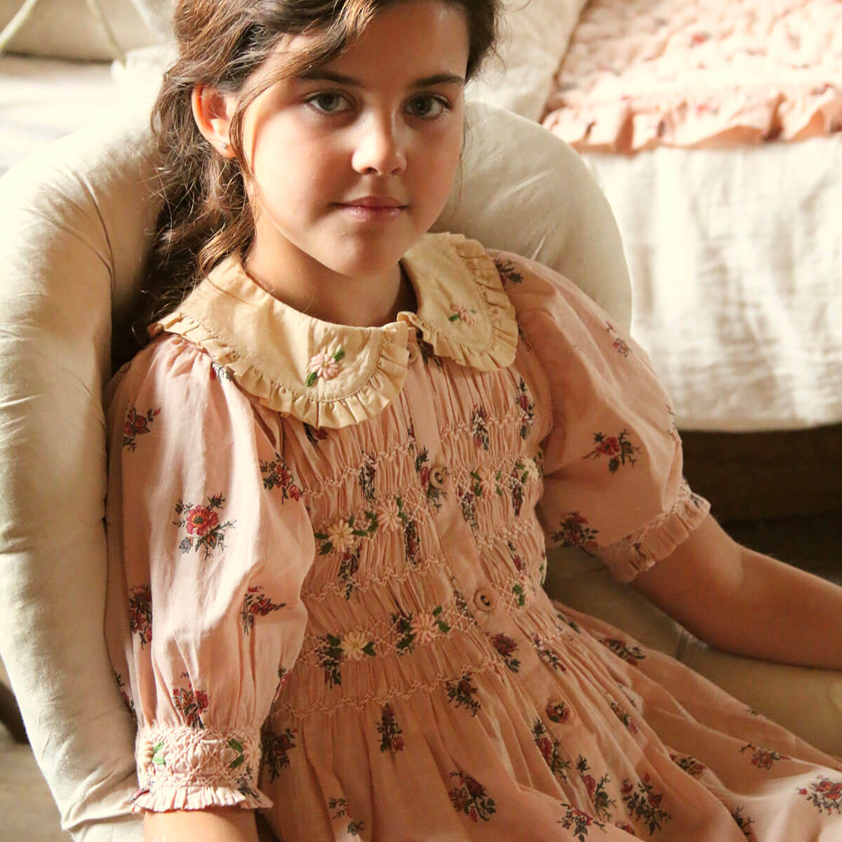 Romantic Tunique in Pink Garden Flowers Print by Bonjour
