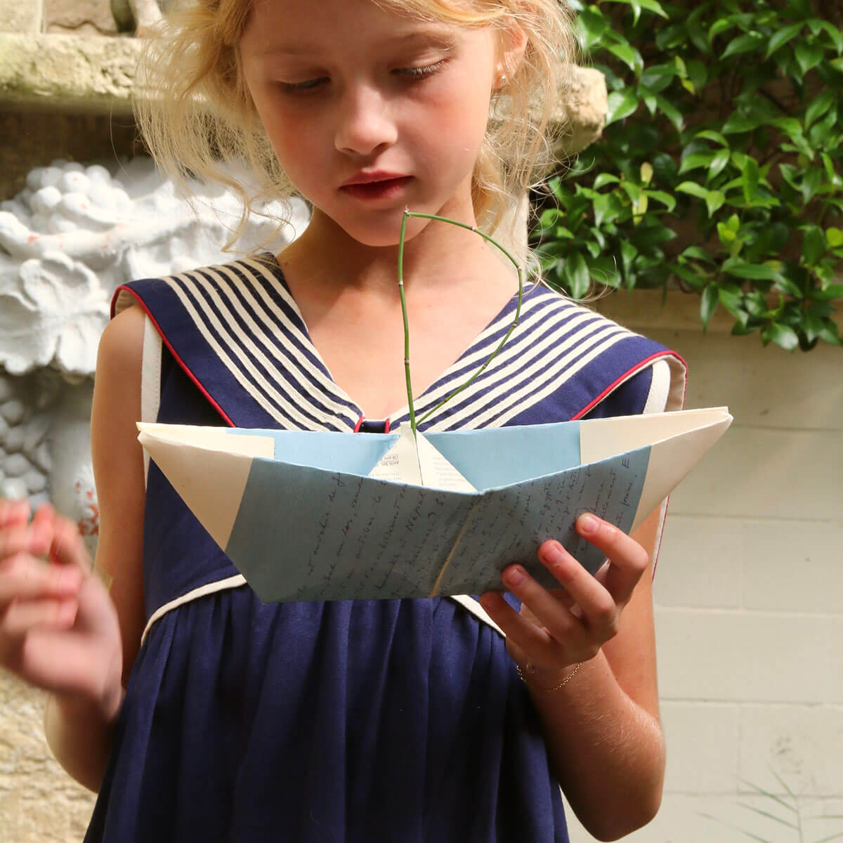 Sailor Dress in Navy Denim by Bonjour