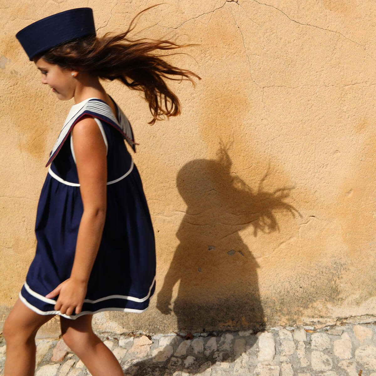 Sailor Dress in Navy Denim by Bonjour