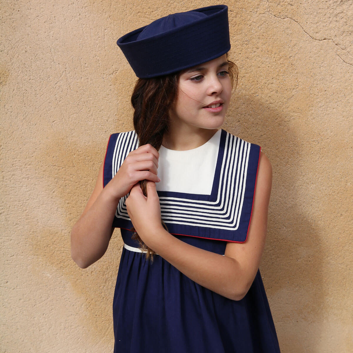 Sailor Dress in Navy Denim by Bonjour