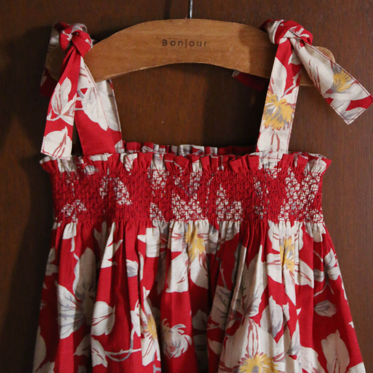Skirt Dress With Triangle Scarf in Gaughin Print by Bonjour