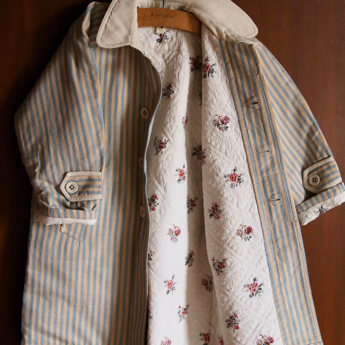 Summer Coat in Blue Transat Stripe by Bonjour