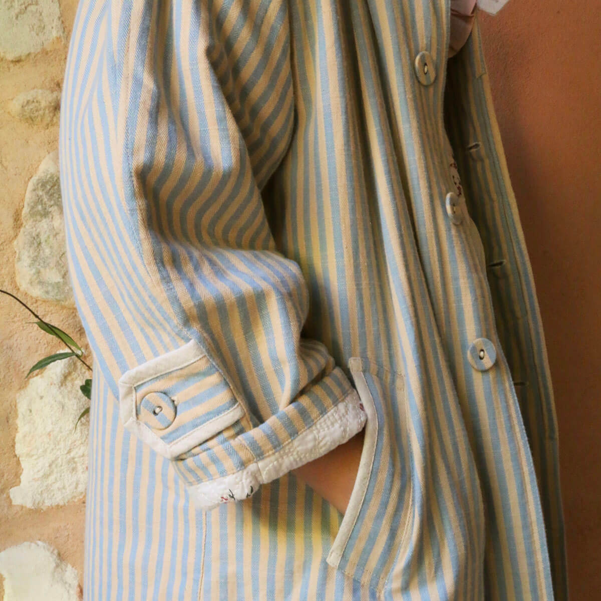 Summer Coat in Blue Transat Stripe by Bonjour