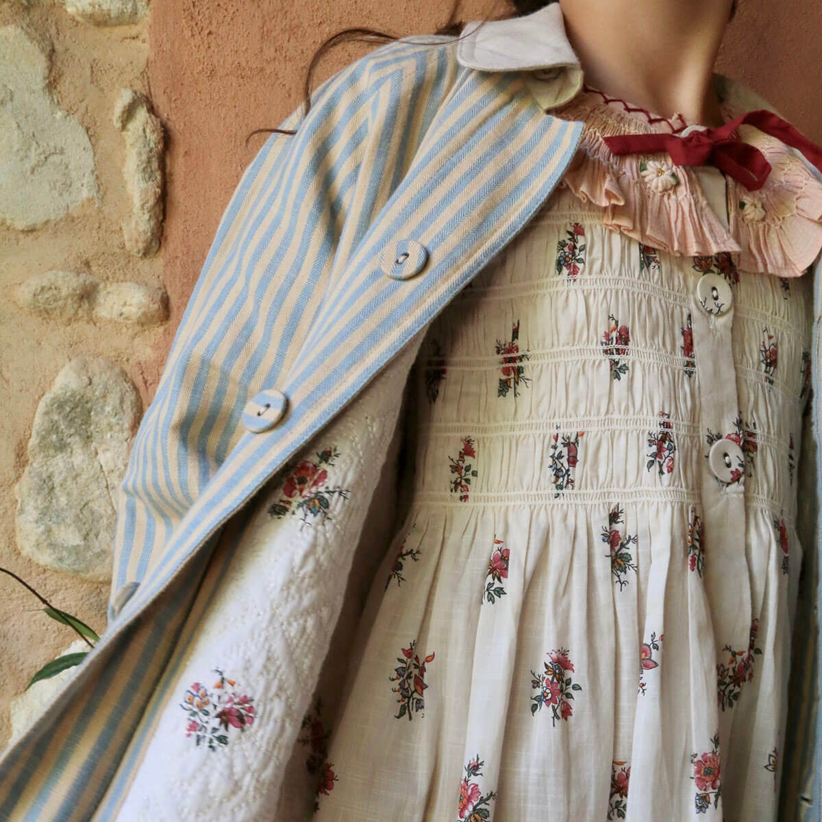 Summer Coat in Blue Transat Stripe by Bonjour