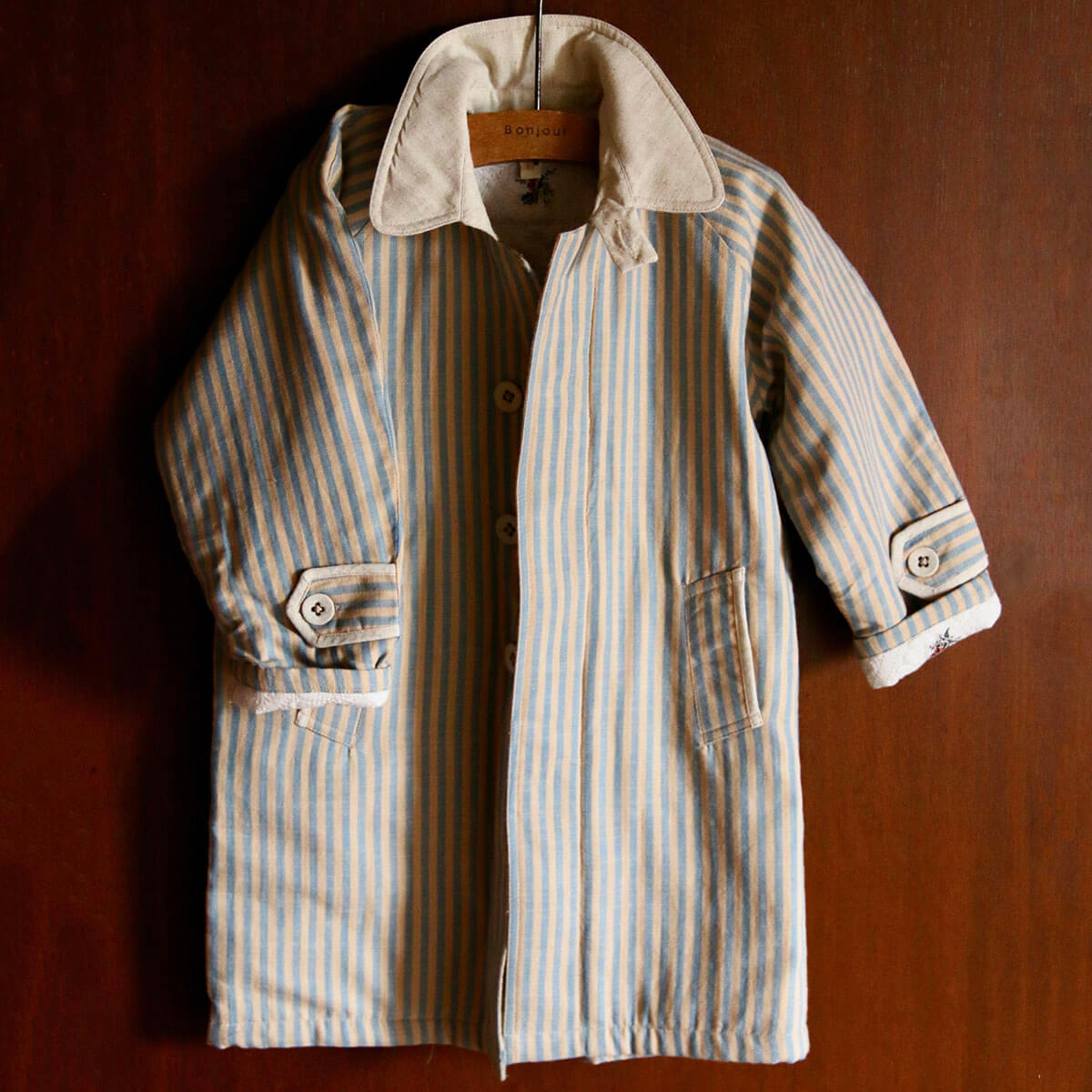 Summer Coat in Blue Transat Stripe by Bonjour