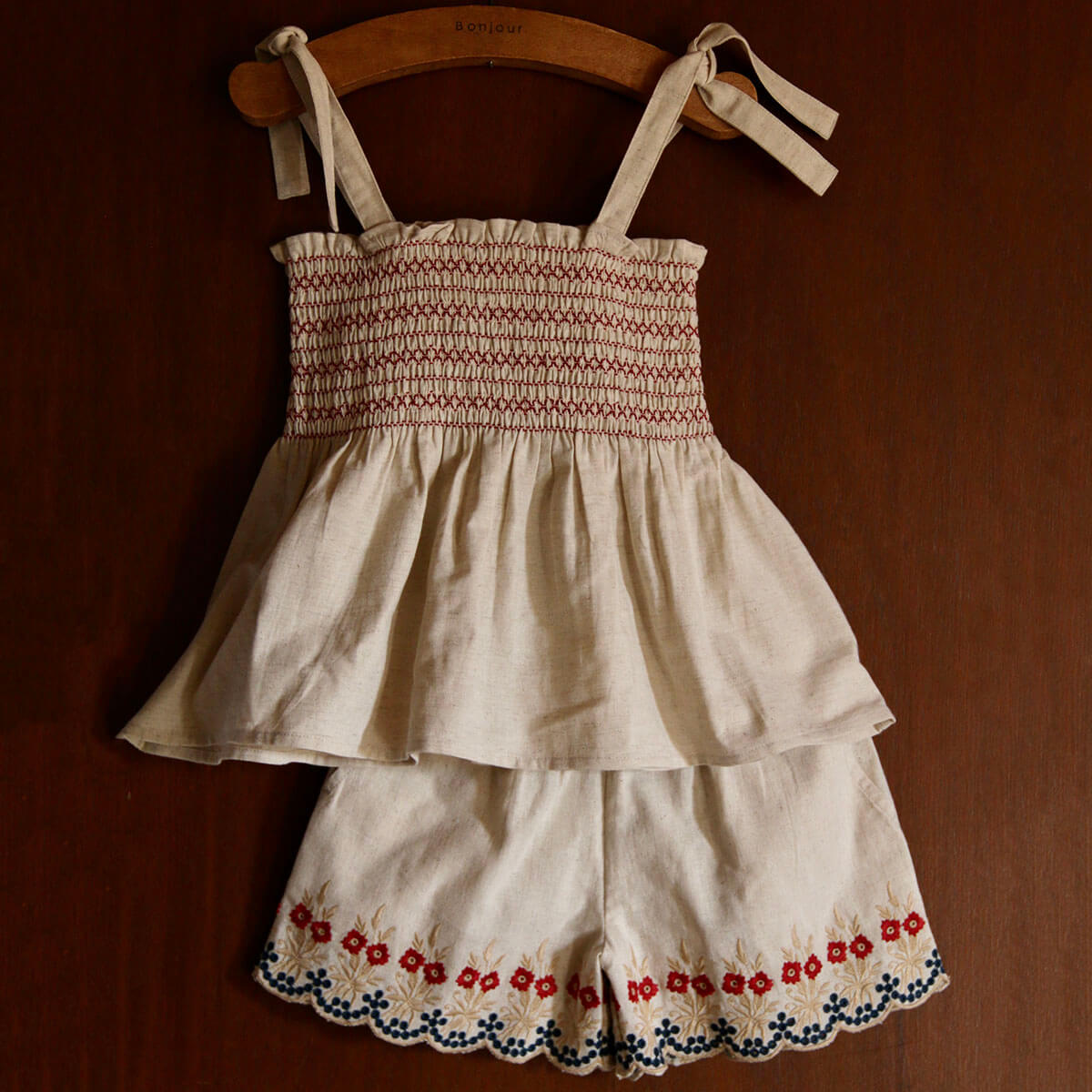 Top And Short Set in Natural by Bonjour