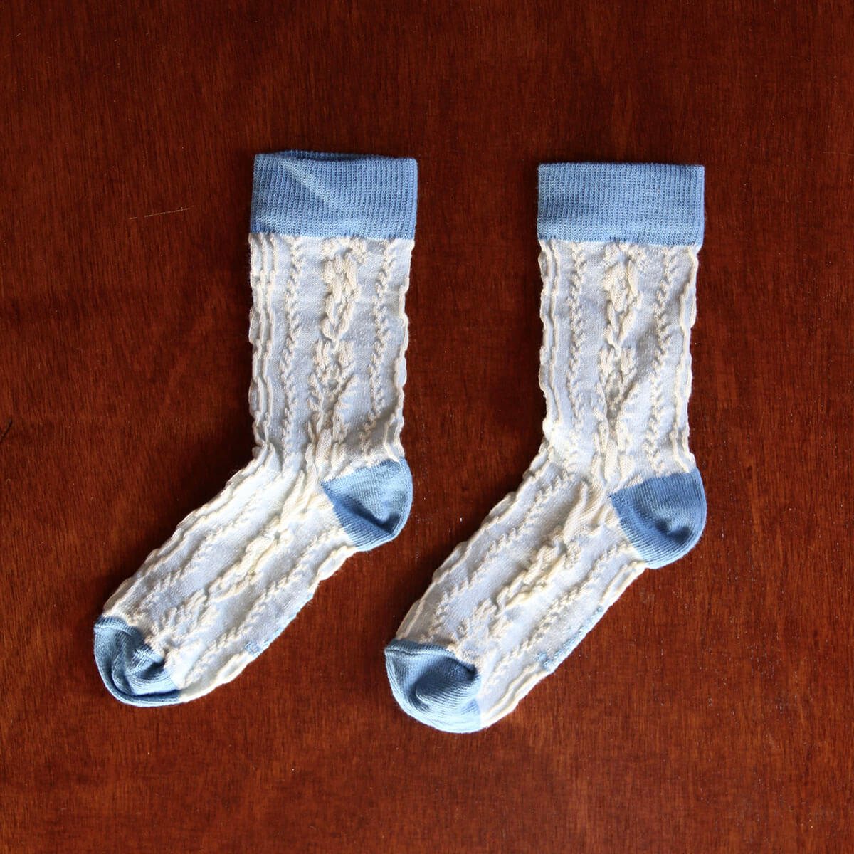 Twist Socks in Light Blue by Bonjour