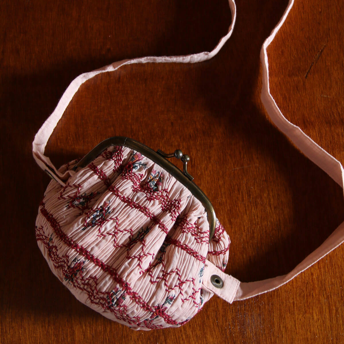 Wallet Bag in Pink Garden Flowers Print by Bonjour