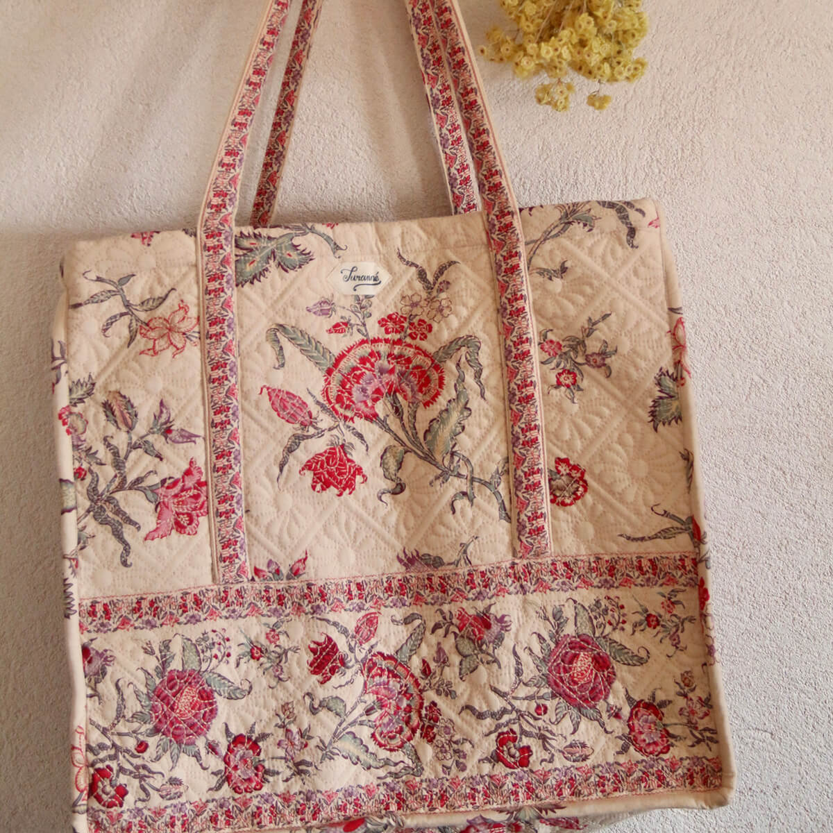 Quilted Market Bag in Vence Floral by Bonjour