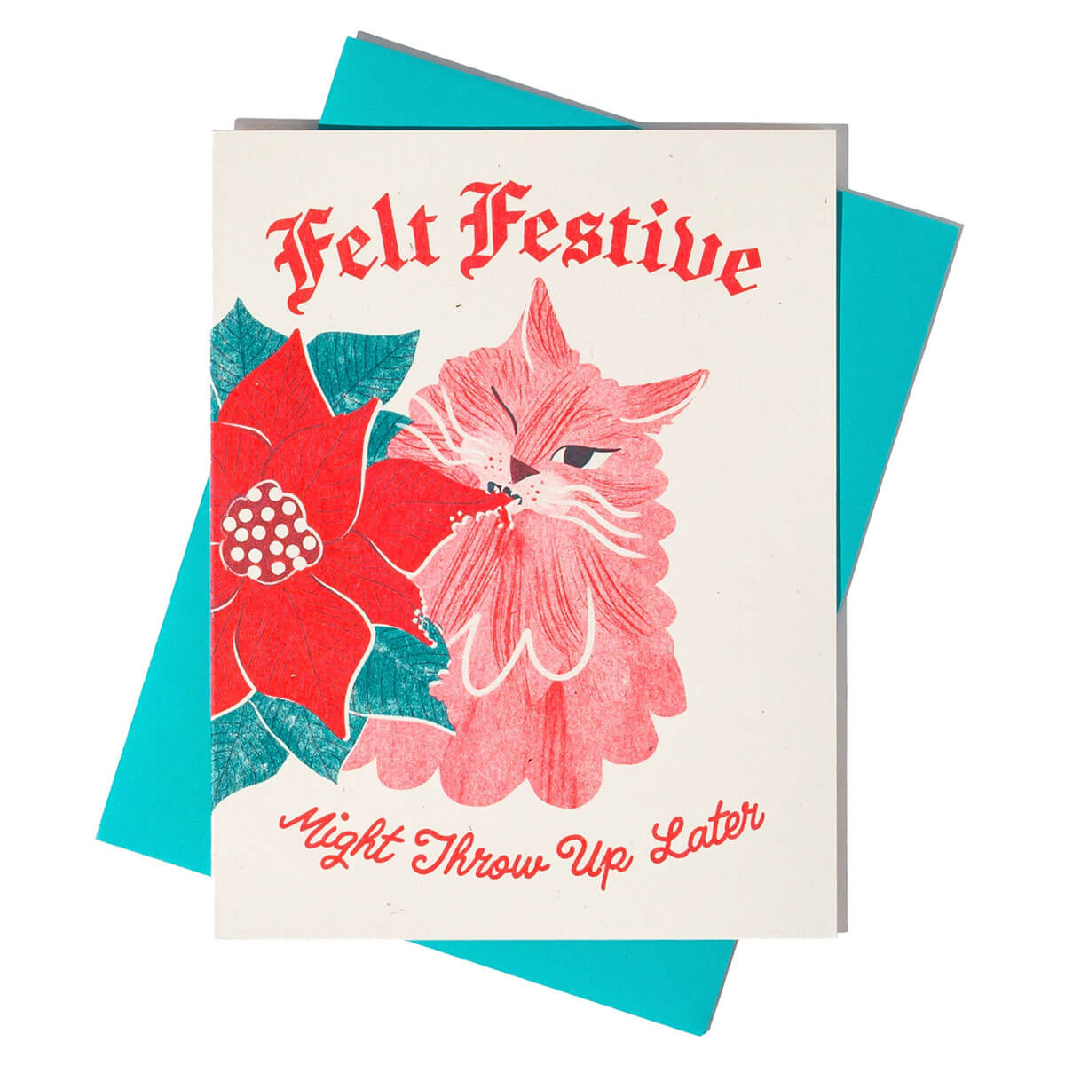 Felt Festive Christmas Greetings Card by Bromstad Printing Co.