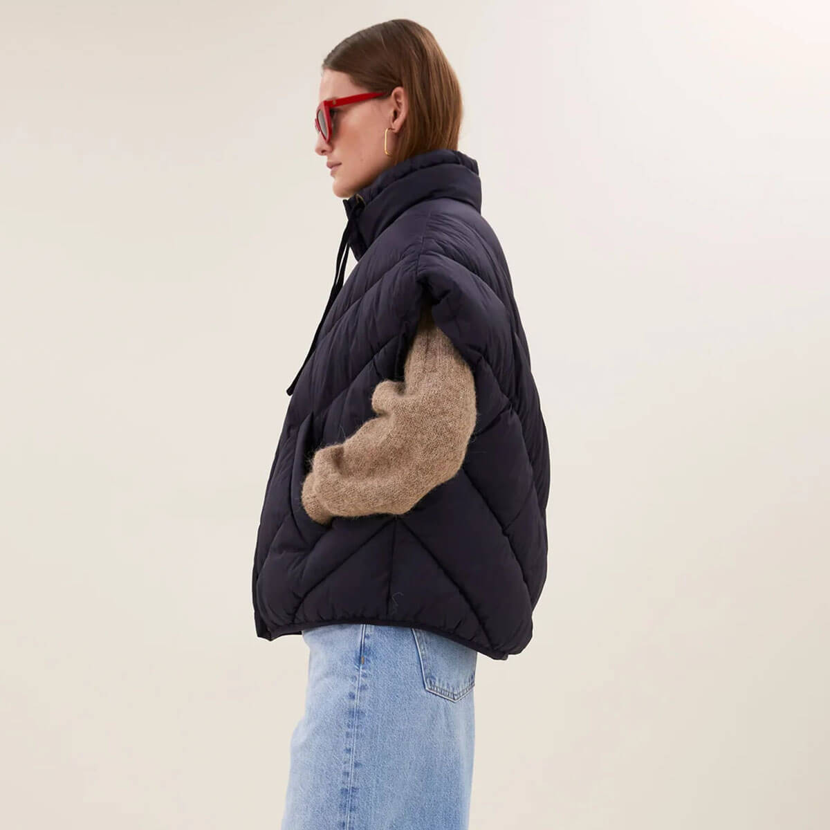 Franky Sleeveless Jacket in Midnight by By-Bar