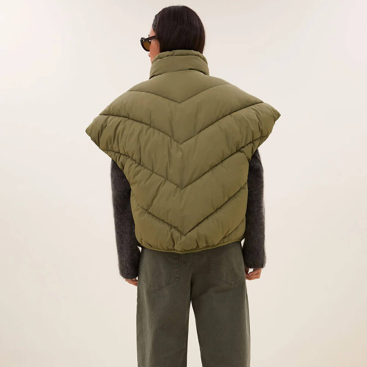 Franky Sleeveless Jacket in Olive by By-Bar
