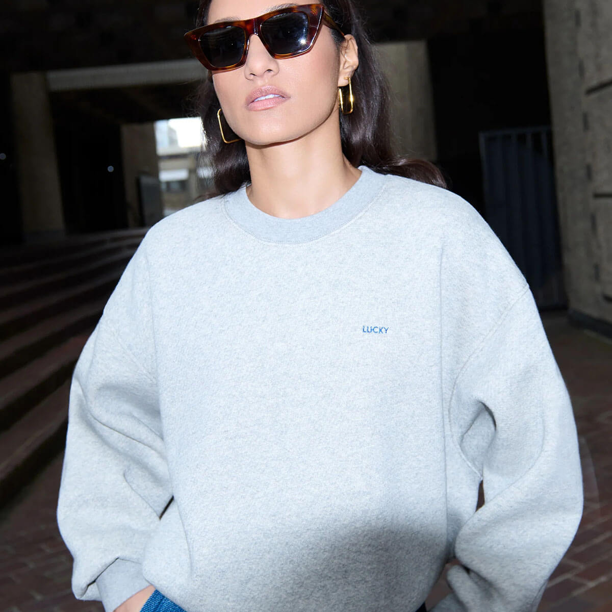 Mimi Sweater in Mid Grey Melee by By-Bar