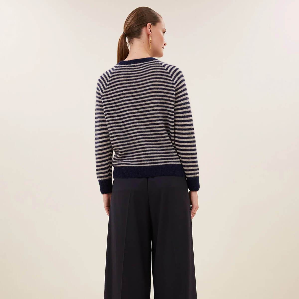 Sally Stripe Pullover in Midnight Marine by By-Bar