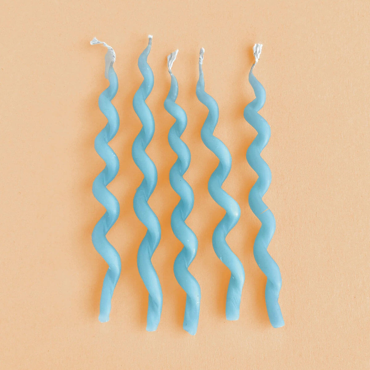 Blue Curly Beeswax Birthday Candle Set by Camp Hollow