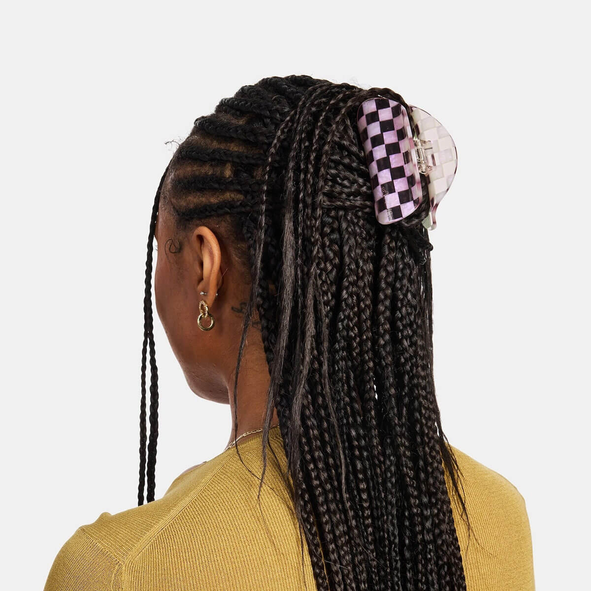 Checker Hair Claw in Smoky Quartz by Chunks