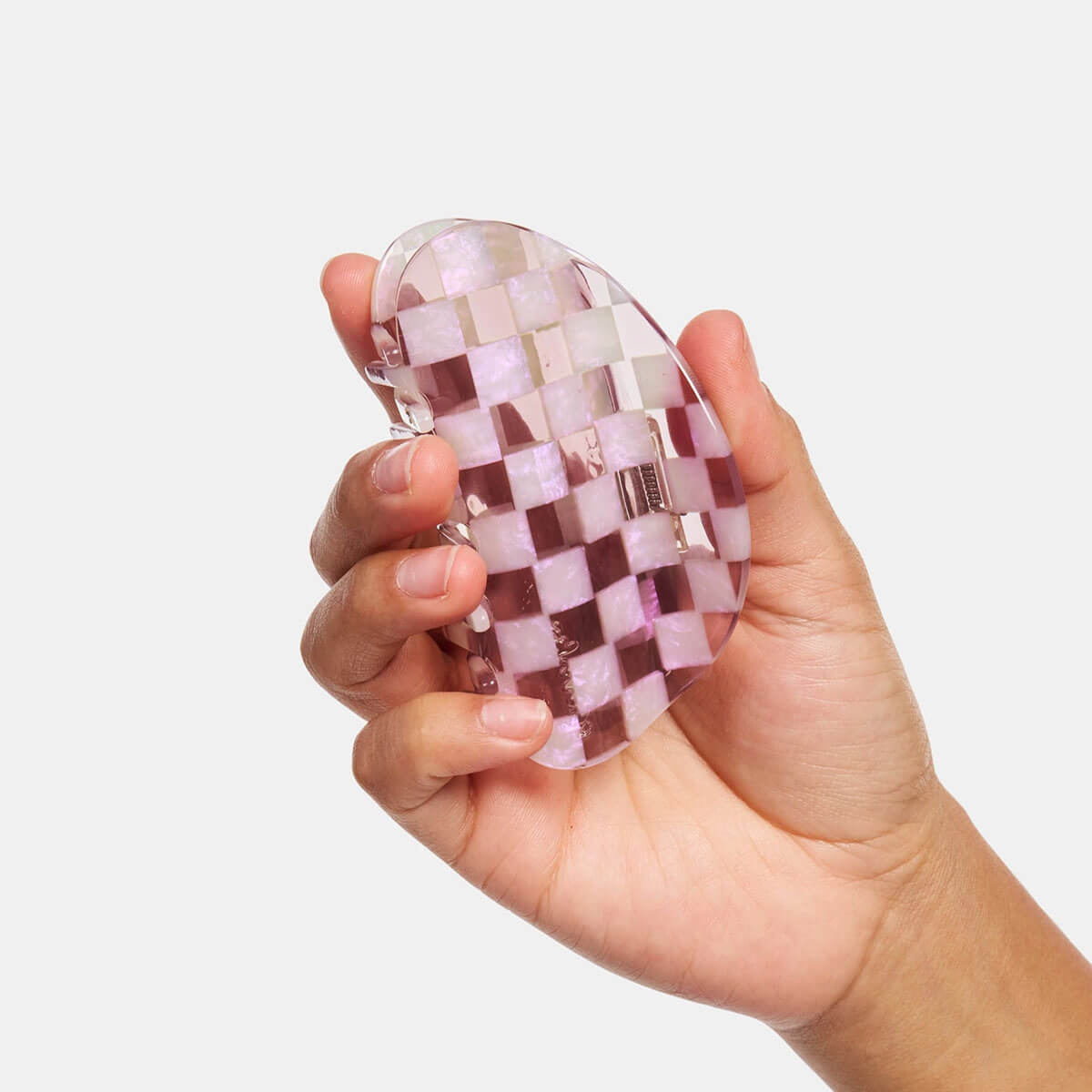 Checker Hair Claw in Smoky Quartz by Chunks