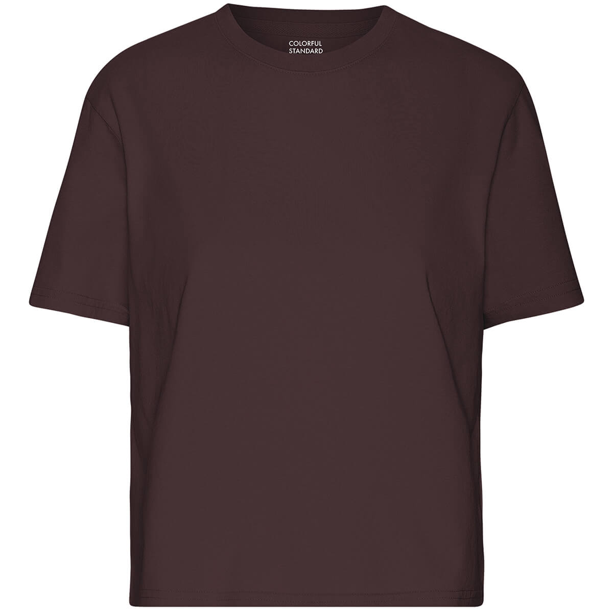 Boxy Crop Tee in Oxblood Red by Colorful Standard