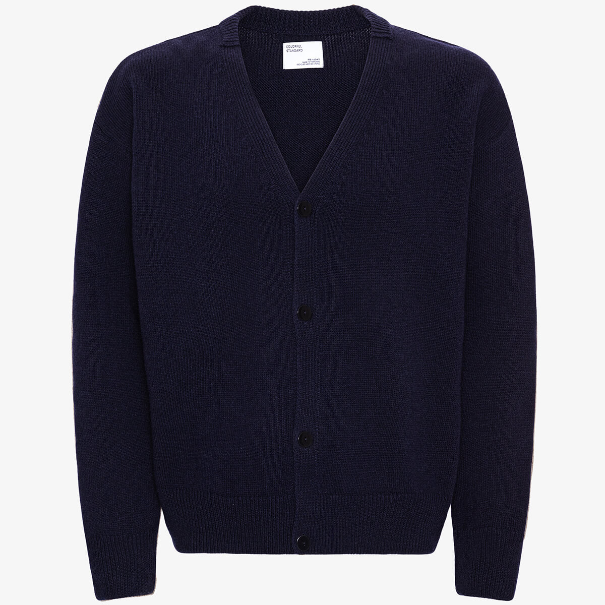 Merino Wool V-Neck Cardigan in Navy by Colorful Standard