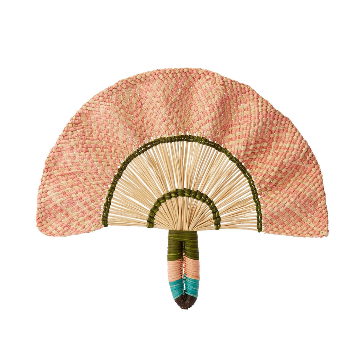 Toquilla Frilly Hand Fan in Pink / Natural by Coro Cora