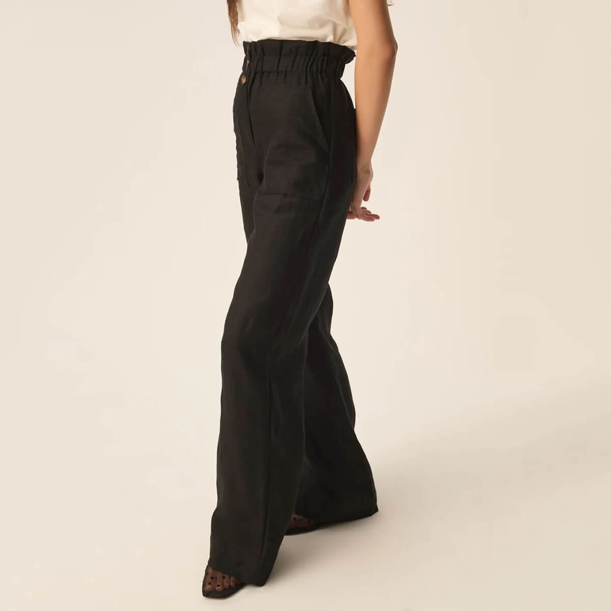 Estelle Trousers in Noir by Des Petits Hauts