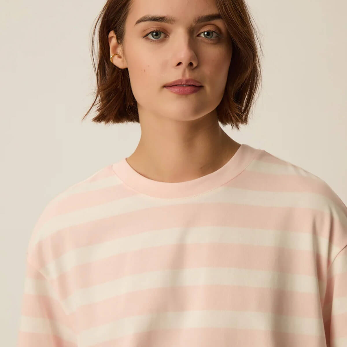 Filma Tee in Bubblegum / Ecru by Des Petits Hauts